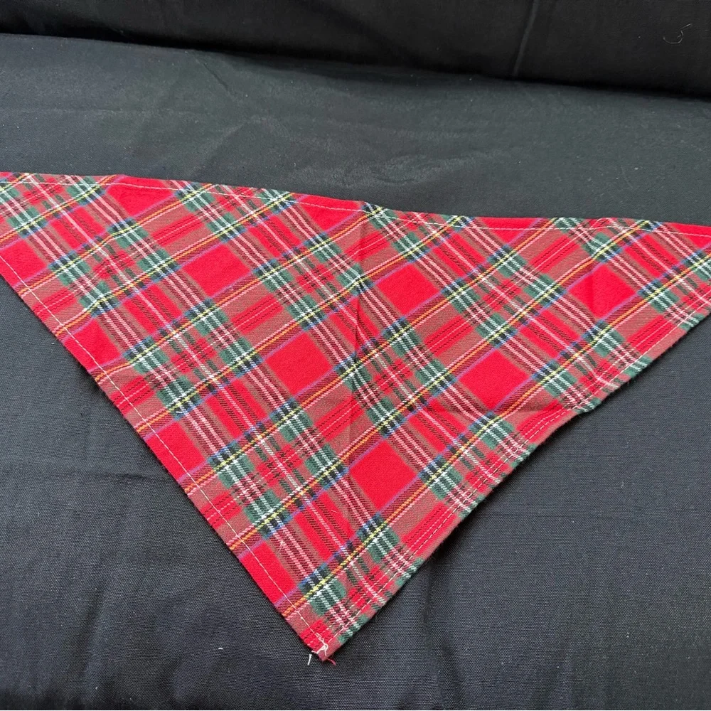 Blue and Red Plaid Dog Bandanna